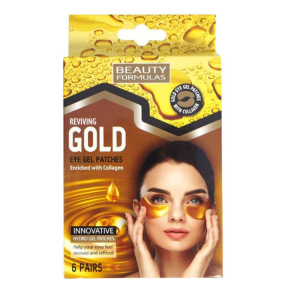 Beauty Formulas Gold zlaté gélové pásky pod oči s kolagénom 6 párov