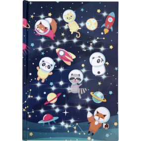 Albi Blok svietiace linajkový Zvieratká astronauti 20,9 x 14,6 x 2 cm