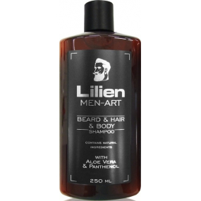 Lilien Men-Art Beard & Hair & Body Shampoo Black šampón na fúzy, vlasy a telo s Aloe Vera a Panthenolom 250 ml