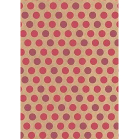 Ditipo Darčekový baliaci papier 70 x 200 cm KRAFT Ružová kolieska