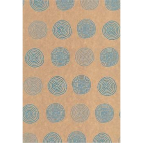 Ditipo Darčekový baliaci papier 70 x 200 cm KRAFT Modrá kolieska