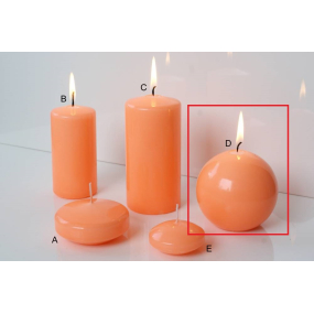 Lima Reflex fosforové oranžová sviečka guľa 80 mm 1 kus