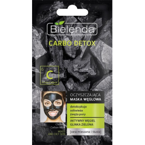 Bielenda Carbo Detox čistiaci a detoxikačný maska pre zmiešanú až mastnú pleť 8 g
