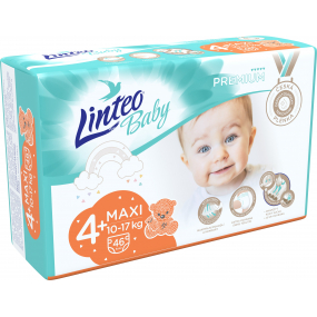 Linteo Baby Premium 4+ Maxi 10 - 17 kg jednorazové plienky 46 kusov