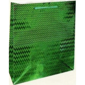 Nekupto Darčeková papierová taška s hologramom 14 x 11 x 6,5 cm Zelená