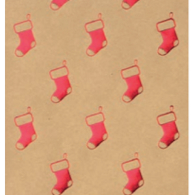 Zöwie Darčekový baliaci papier 70 x 150 cm Vianočné žiarivé momenty prírodná červená pančucha
