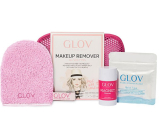 Glov Makeup Remover Travel Set Ružové rukavice na odstraňovanie make-upu + prst na odstraňovanie make-upu na rýchlu korekciu make-upu + mydlo Magnet Cleanser + háčik + kozmetická taška, kozmetická sada pre ženy