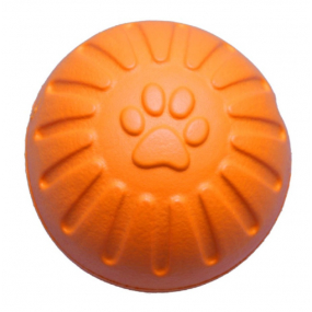 B&F Penová interaktívna lopta pre psov veľká oranžová 9 cm