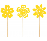 Plstený kvet žltý 6 cm + špajdle, rôzne motívy