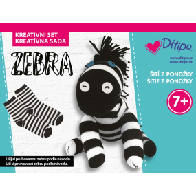 Ditipo Kreatívna sada - Zebra šitie ponožiek 21 x 16 x 4 cm vek 7+