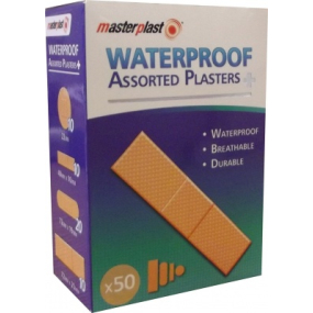 Masterplast Vodotesné náplasti Assorted Waterproof Mix krabica 50 kusov