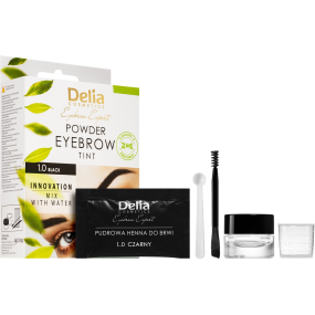 Delia Cosmetics Eyebrow Expert Henna powder farba na obočie 1.0 čierna 4 g