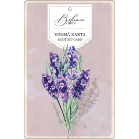 Bohemia Gifts Aromatická vonná karta Levanduľa jemná a čistá vôňa 10,5 x 16 cm