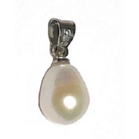 Perla biela prírodná prívesok 1,1 cm 1 kus, symbol ženskosti, prináša obdiv