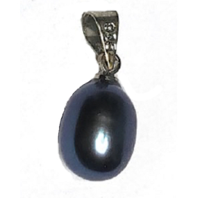 Perlový čierny prívesok prírodný 1,1 cm 1 kus, symbol ženskosti, prináša obdiv