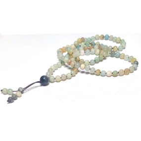 108 Mala Amazonit náhrdelník, meditačné šperky, prírodný kameň, elastický, korálik 6 mm