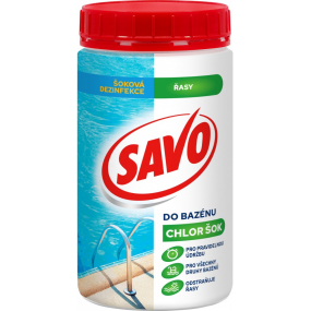 Savo Chlór Šok na dezinfekciu rias v bazéne 850 g