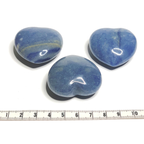 Kremeň modrý Hmatka, liečivý drahokam v tvare srdca prírodný kameň 4 cm 1 kus, najdokonalejší liečiteľ