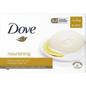 Dove Nourishing Moroccan Argan Oil krémové toaletné mydlo s arganovým olejom 4 x 90 g