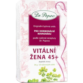 Dr. Popov Vital Woman 45+ bylinný čaj pre hormonálnu rovnováhu 20 vrecúšok 20 x 1,5 g