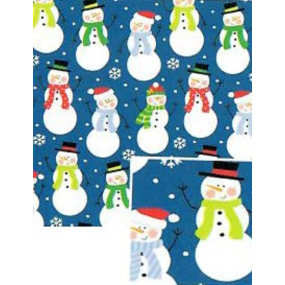 Nekupto Dárkový balicí papír vánoční 70 x 200 cm Modrý sněhuláci