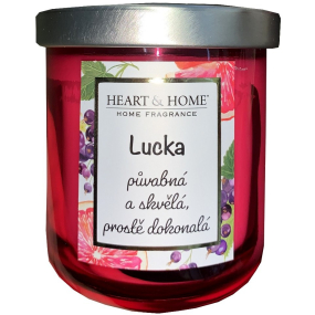 Heart & Home Svieža sójová sviečka s vôňou grapefruitu a čiernych ríbezlí s názvom Lucka 110 g