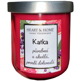 Heart & Home Svieža sójová sviečka s vôňou grapefruitu a čiernych ríbezlí s názvom Katka 110 g