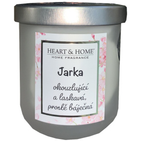 Heart & Home Svieža ľanová sójová sviečka s menom Jarka 110 g
