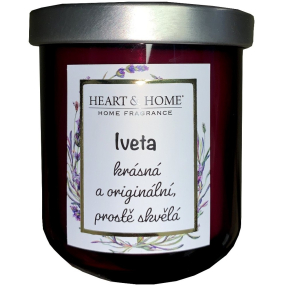 Srdce & Domov Sladká čerešňová sójová sviečka s názvom Iveta 110 g