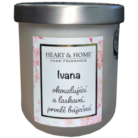 Heart & Home Svieža sójová sviečka s vôňou ľanu s názvom Ivana 110 g