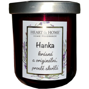 Srdce & Domov Sladká čerešňová sójová sviečka s Hankovým menom 110 g