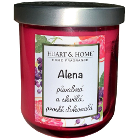 Heart & Home Svieža sójová sviečka s vôňou grapefruitu a čiernych ríbezlí s názvom Alena 110 g