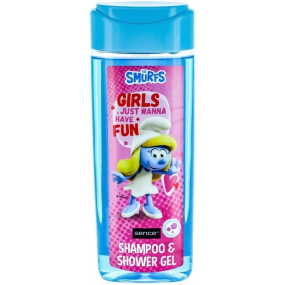 Šmolkovia Smurfette sprchový gél a šampón na vlasy pre deti 210 ml