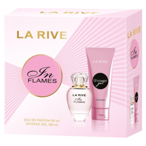 La Rive In Flames parfumovaná voda 90 ml + sprchový gél 100 ml, darčeková súprava pre ženy