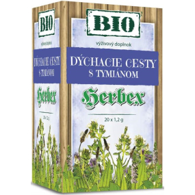 Herbex BIO Dýchacie cesty s tymiánom bylinný čaj 20 x 1,2 g
