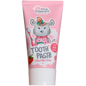 Ružový slon Činčila Nela s jahodovou príchuťou zubná pasta pre deti 50 ml