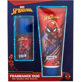 Marvel Spiderman telová hmla 80 ml + sprchový gél 150 ml, kozmetická sada pre deti
