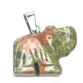 Unakit Slon prívesok prírodný kameň, ručne brúsená figúrka 1,8 x 2,5 x 8 mm, kameň osobného rastu a vízie
