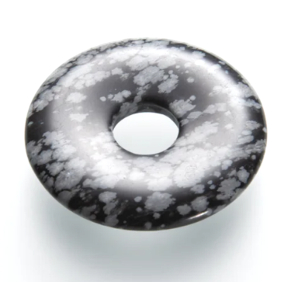 Obsidiánová vločka Donut prírodný kameň 30 mm, záchranný kameň