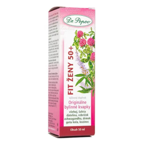 Dr. Popov Fit Women 50+ originálne bylinné kvapky na podporu vitality, omladenie a dosiahnutie hormonálnej rovnováhy 50 ml