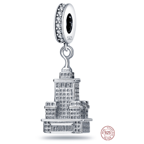 Striebro 925 USA - Empire State Building, cestovný náramok s príveskom