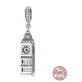 Striebro 925 Londýnsky Big Ben, cestovný náramok prívesok
