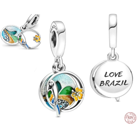 Striebro 925 I Love Brazil - Brazílska pláž, cestovný náramok 2v1