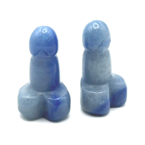 Avanturín modrý Penis pre šťastie, prírodný kameň na stavbu cca 3 cm, kameň pre šťastie