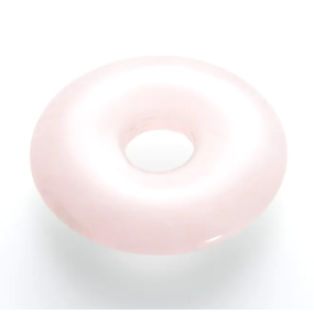Ružový kremeň Donut prírodný kameň 30 mm, kameň lásky