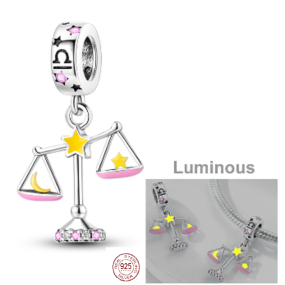 Striebro 925 Luminous - znamenie zverokruhu Váhy, náramok s príveskom