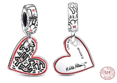 Prívesok Striebro 925 Keith Haring Heart Art Lines, People and Hearts, prívesok náramok