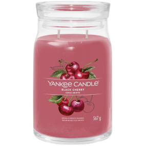 Yankee Candle Black Cherry - Sviečka s vôňou zrelej čerešne Signature veľké sklo 2 knôty 567 g