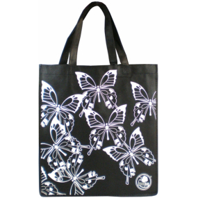Nákupná taška textilná čierna Butterfly 34 x 36 x 22 cm