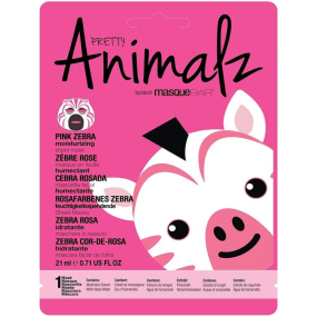 MasqueBar Pretty Animalz Pink Zebra Textilná vyživujúca pleťová maska 21 ml